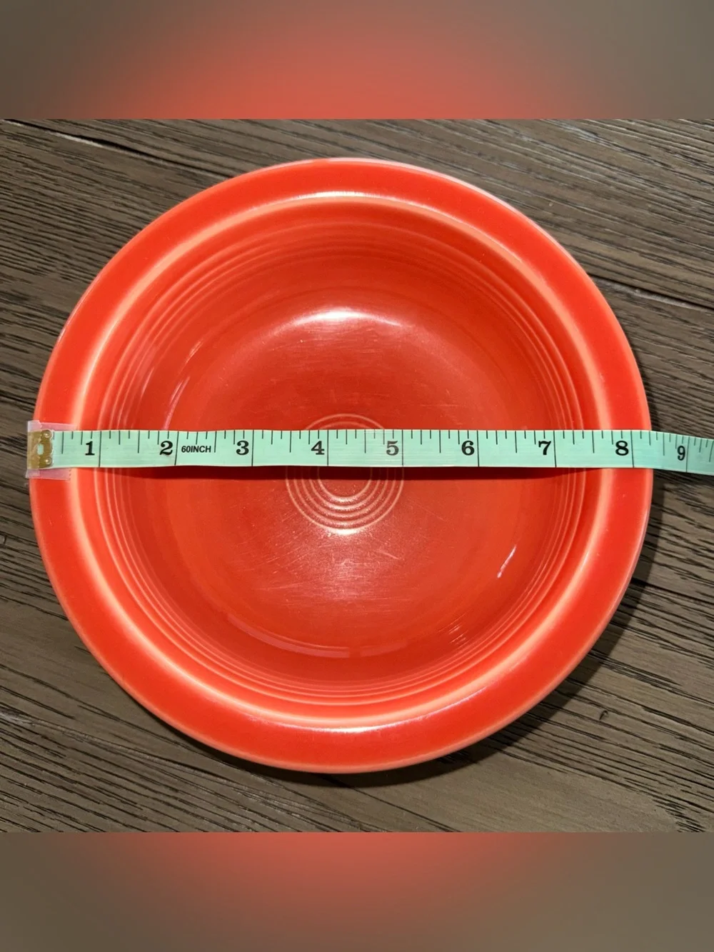 Vintage Fiestaware Persimmon Large Serving Bowl 1qt Nappy 8.25” Diameter Retired